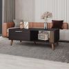 Barrville Contemporary Coffee Table, Black with Light Oak Accents