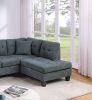 2-Piece Tufted Velvet Sectional Sofa with Chaise, Nailhead Trim, Ash Black