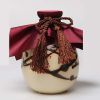 Hand-Painted Ceramic Vase, Beige, 5.9"H