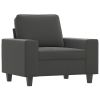 Modern Dark Gray Microfiber Chair, 23.5"