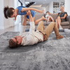 MARFI Collection Abstract Area Rug, 8X10 ft., Light Grey