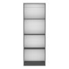 71" Vinton 4-Tier Bookcase, Matte Gray & White
