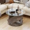 Modern Round Coffee Table with 32" Tempered Glass Top