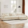 Modular Velvet Sectional Sofa, Oversized with Movable Ottoman & Bolstered Armrests