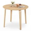 Round Solid Rubberwood Dining Table, 37.5", Natural