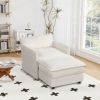 Oversized Accent Chair with Soft Corduroy Cushions & Ottoman