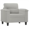 Modern Microfiber Accent Chair, Light Gray