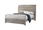 Contemporary Wooden Queen-Size Bed, Grey