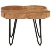Small Solid Acacia Wood Coffee Table with Metal Legs, Honey