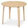 Round Solid Rubberwood Dining Table, 37.5", Natural