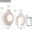 Set of 2 Interlocking Nordic Ceramic Vases, Off-White