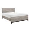 Modern Full-Size Bed Premium Melamine Wooden, Gray & Light Gray Finish