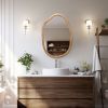 Contemporary Irregular-Shaped Wood-Framed Wall Mirror