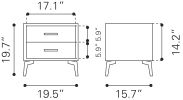 Modern Brown Two-Drawer Polyester Side Table with Steel Frame