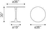 Fullerton Modern Marble Pedestal Accent Table