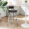 Gimsby Modern Deco Glam Swivel Barstool - Black
