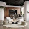 Rahat White Modern Channeled Polyester Accent Chair