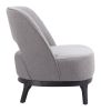 Mistley Modern Gray Vinyl Accent Chair with Wood Base