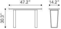 Modern Faux Marble Console Table with Brushed Silver Base