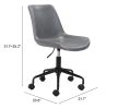 Byron Mid-Century Modern Vinyl Office Chair - Gray
