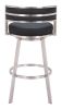 Gimsby Modern Deco Glam Swivel Barstool - Black