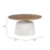Goblet Brown & White Modern Mango Wood Coffee Table