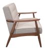 Rocky Putty Modern Three-Seat Sofa with Button Tufting