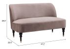 Bintulu Modern Velvet Loveseat with Wooden Legs