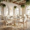Ithaca Modern Marble Pedestal Dining Table