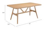 Rovina Natural Modern Rubberwood Dining Table