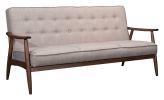 Rocky Putty Modern Three-Seat Sofa with Button Tufting