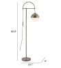 Waterloo White & Bronze Mid-Century Modern Floor Lamp with Frosted Glass