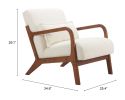 Macio Cream Modern Polyester Accent Chair