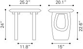 Arasan Contemporary Organic Solid Acacia Wood Accent Table