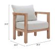 Leto Gray Modern Olefin & Aluminum Armchair