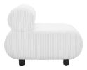 Rahat White Modern Channeled Polyester Accent Chair