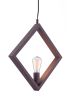 Rotorura Rust & Black Diamond-Frame Ceiling Lamp