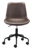 Byron Mid-Century Modern Vinyl Office Chair - Brown