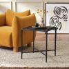 Cloe Black Modern Cast Glass Side Table