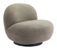 Myanmar Olive Green Shearling-Style Accent Chair