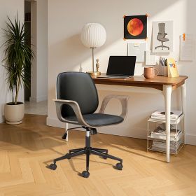 Ali Modern Black Office Chair – Vinyl, Plywood & Steel