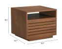 Slit Natural Modern Rubberwood & MDF Nightstand