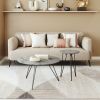 Kerris Modern Laminated MDF Coffee Table Set - Gray & Black
