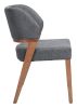 Sunobu Azure Gray & Walnut Modern Polyester Dining Chair