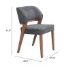 Sunobu Azure Gray & Walnut Modern Polyester Dining Chair