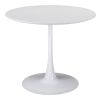 Opus White Modern Floating Disc Pedestal Dining Table