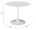 Opus White Modern Floating Disc Pedestal Dining Table