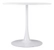 Opus White Modern Floating Disc Pedestal Dining Table