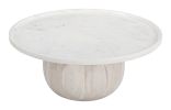 Savona White & Natural Modern Minimalist Coffee Table