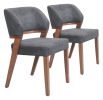 Sunobu Azure Gray & Walnut Modern Polyester Dining Chair